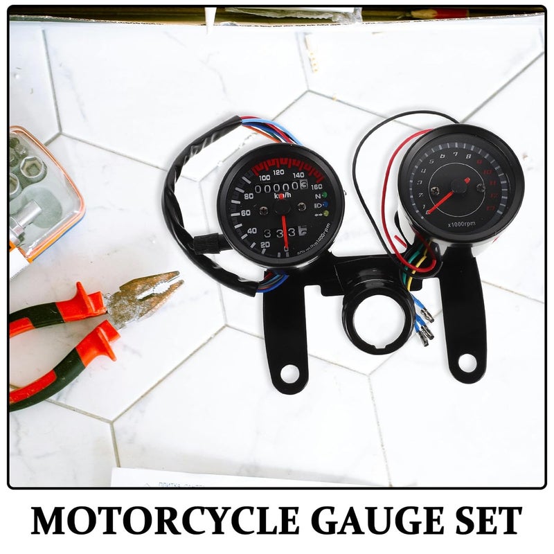 Motorcycle Digital Speedometer and Tachometer Meter Set with Mounting Bracket Universal Odometer Gauge for Bikes and ATV Accessories - Image 3