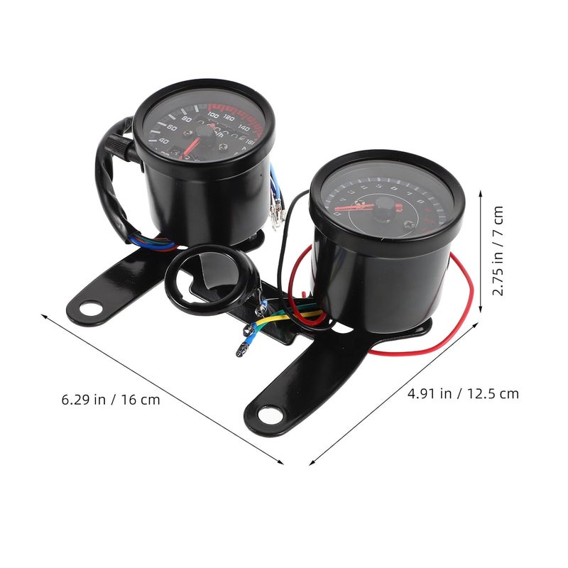 Motorcycle Digital Speedometer and Tachometer Meter Set with Mounting Bracket Universal Odometer Gauge for Bikes and ATV Accessories - Image 2