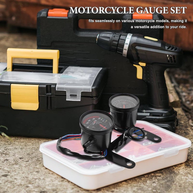 Motorcycle Digital Speedometer and Tachometer Meter Set with Mounting Bracket Universal Odometer Gauge for Bikes and ATV Accessories - Image 5