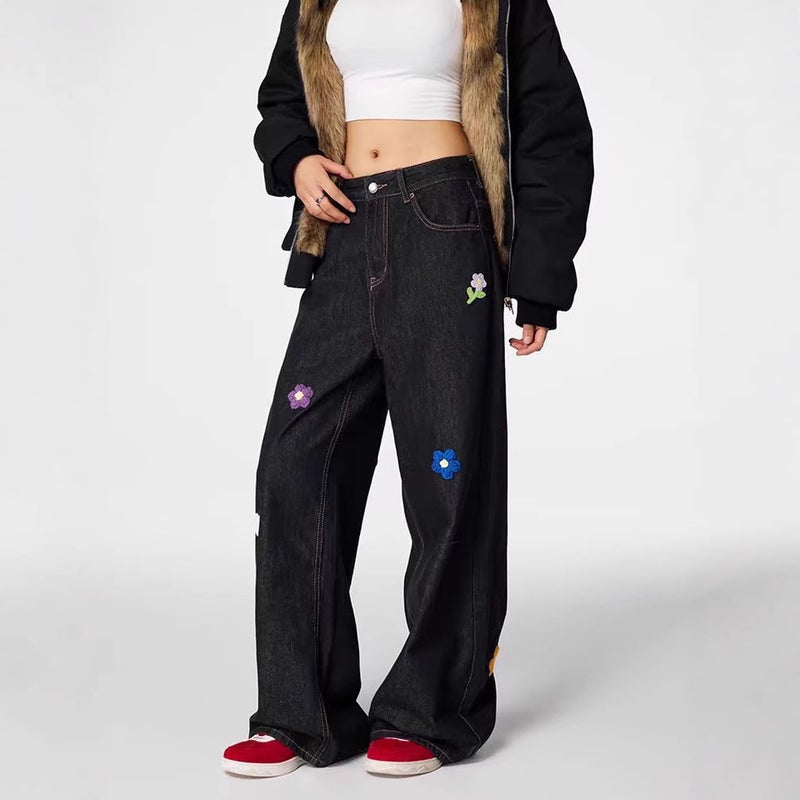 Unisex Classic Denim Jeans Loose Fit Daily Outdoor Wear - Image 2