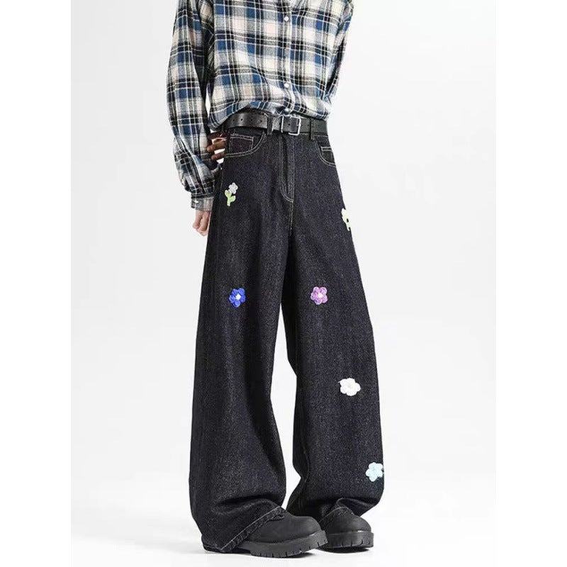 Unisex Classic Denim Jeans Loose Fit Daily Outdoor Wear - Image 3