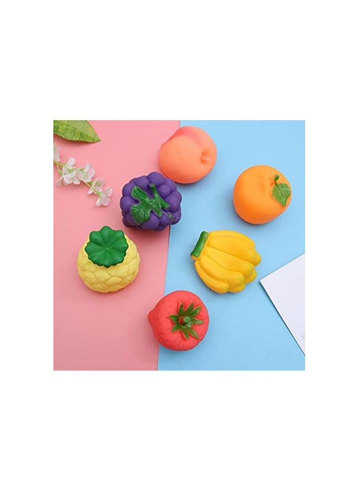 Generic - Squeezable Fruit Ball Bath Toys for Kids, Water Rubber Swimming Toys, Best Gift for Newborns, Colorful Squeezable Fruit Baby Toy, Toddler Bath Toys - 6 Pack - Image 1