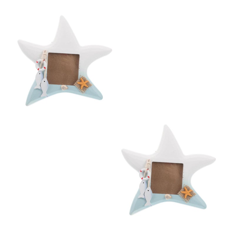 2pcs Fish Shaped Picture Frame Frame Beach Decor Beach Theme Photo Frame Nautical Decor for Home Family Photo Frames - Image 1