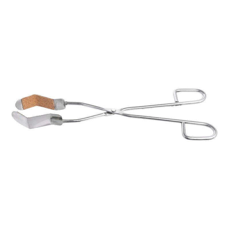 Eisco Labs Safety FlaskBeaker Tongs  Stainless Steel Cork Lined Jaws 12 Length
