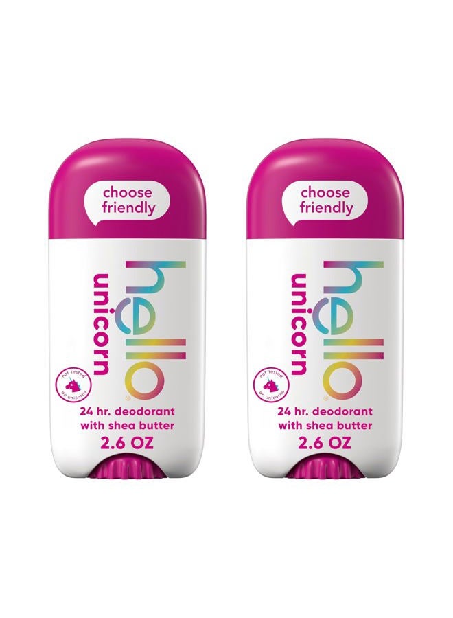 Hello Unicorn Aluminum Free Deodorant for Women, Girls, Safe for Kids, Dermatologically tested, Natural Fragrance, 2 Pack - Image 1