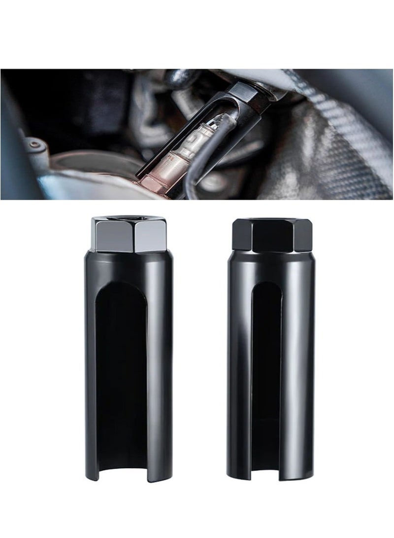 ايكانبو قطعتان من مقابس مستشعر الأكسجين مع فتحات أسلاك جانبية، فتحة كبيرة بالإضافة إلى مستشعر أكسجين بفتحة صغيرة، محرك 9.5 مم × 22 مم يناسب جميع المركبات، مقبس مستشعر الأكسجين المتحيز للإزالة والتركيب - Image 1