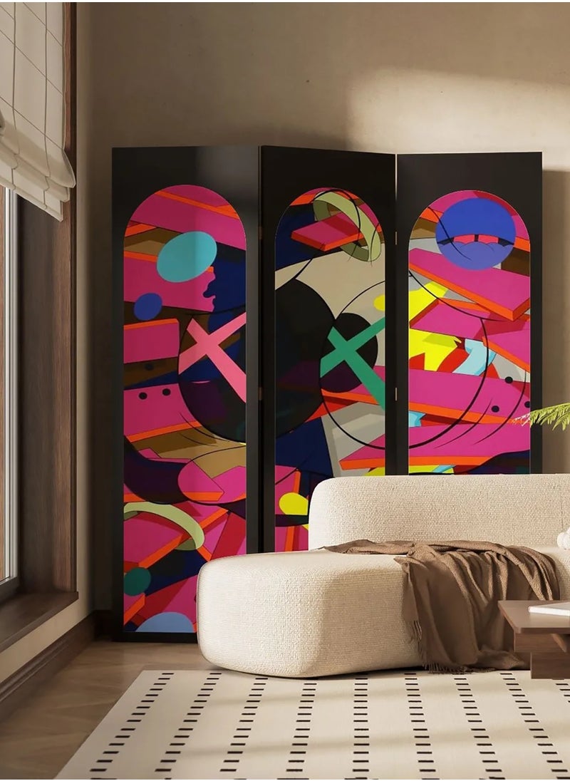 Merry Moments Room Divider Stunning Screen Hinged Panels 3 Panel Foldable Panel Screen Movable Partition Privacy Separator Wall Furniture Indoor Bedroom Office Size: H180cm x W120 cm  - Image 1