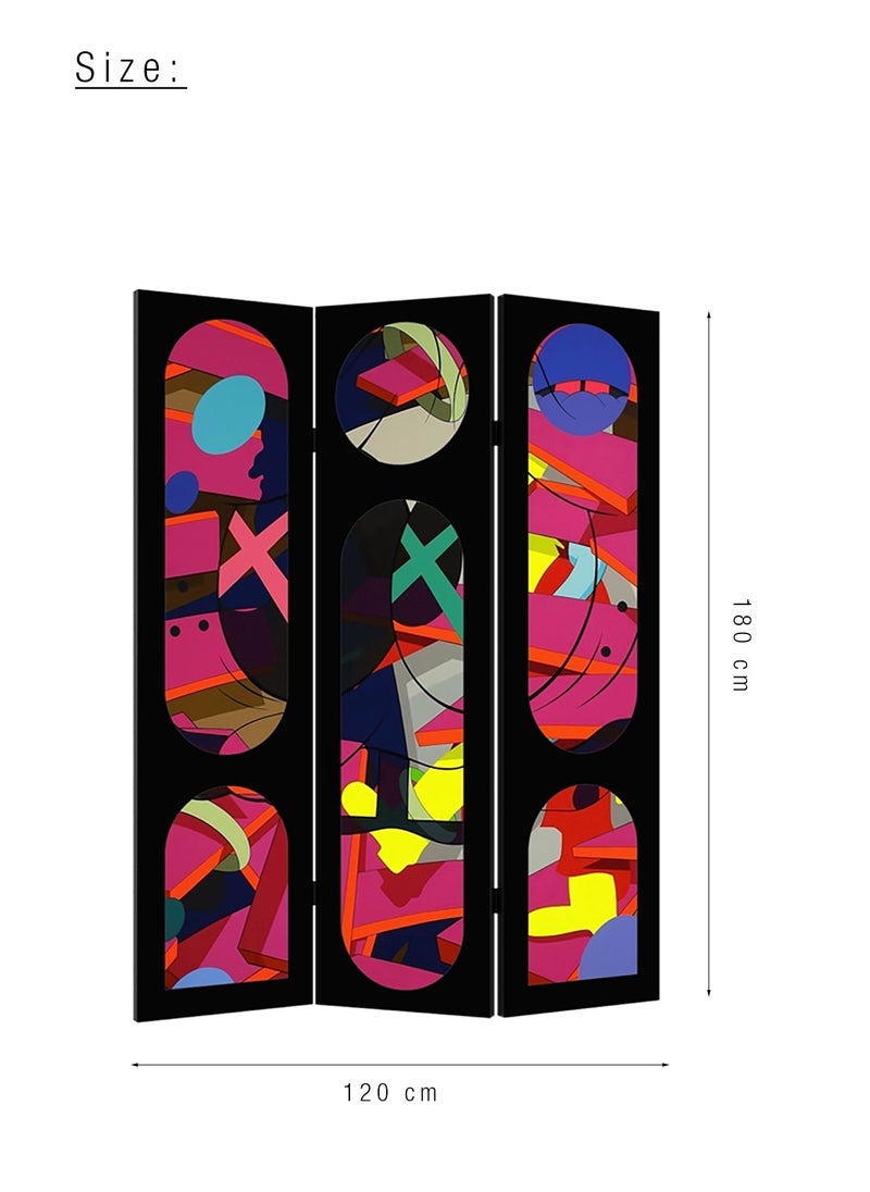 Merry Moments Room Divider Stunning Screen Hinged Panels 3 Panel Foldable Panel Screen Movable Partition Privacy Separator Wall Furniture Indoor Bedroom Office Size: H180cm x W120 cm  - Image 4