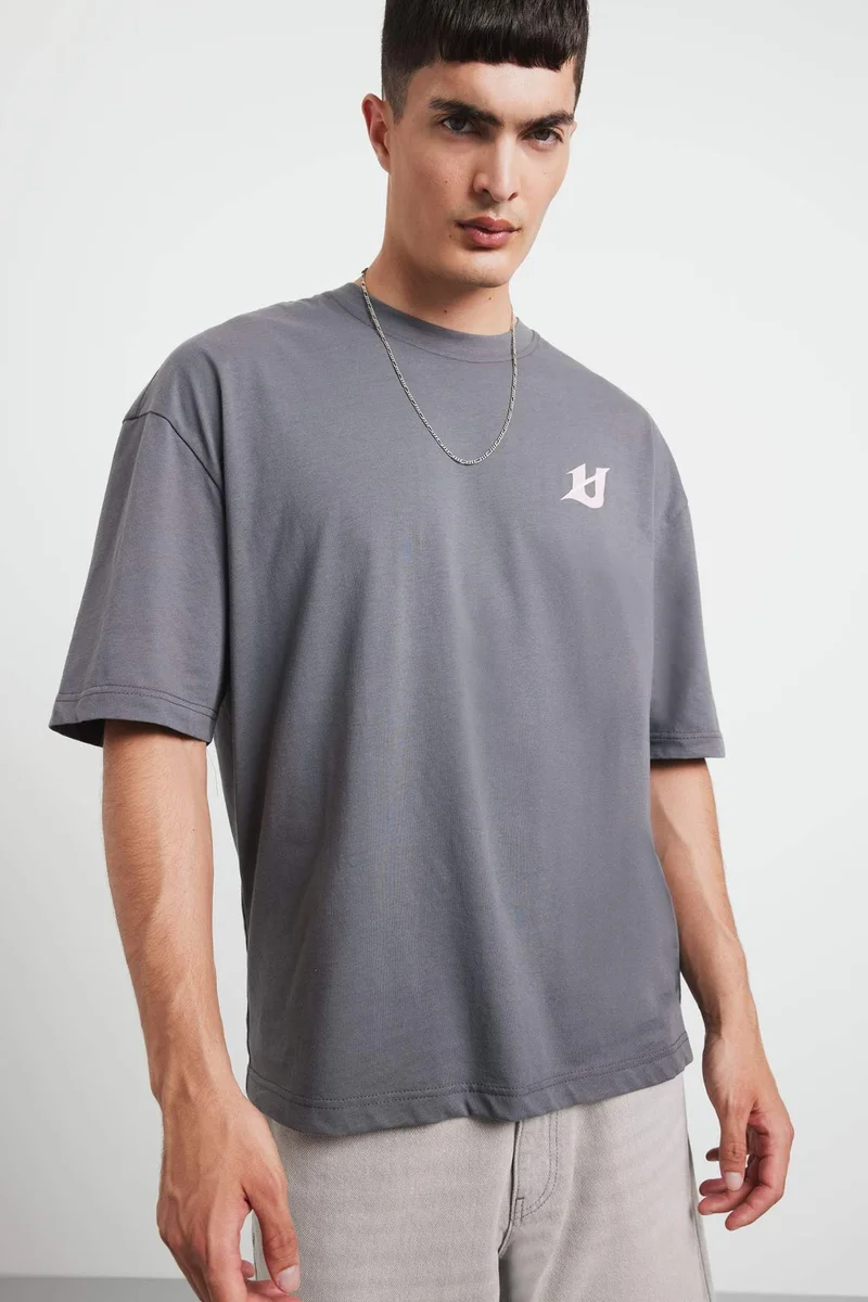 Defacto Loose Fit Crew Neck Printed Back T-Shirt