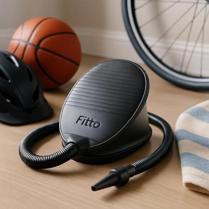 Portable Air Pump - Compact Black Inflator for Tires, Sports Equipment, and More