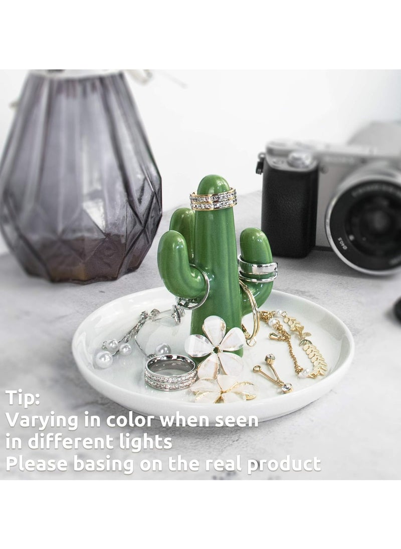 Cactus Ring Holder Jewelry Tray Dish Cute Decorations for Women Teen Girls