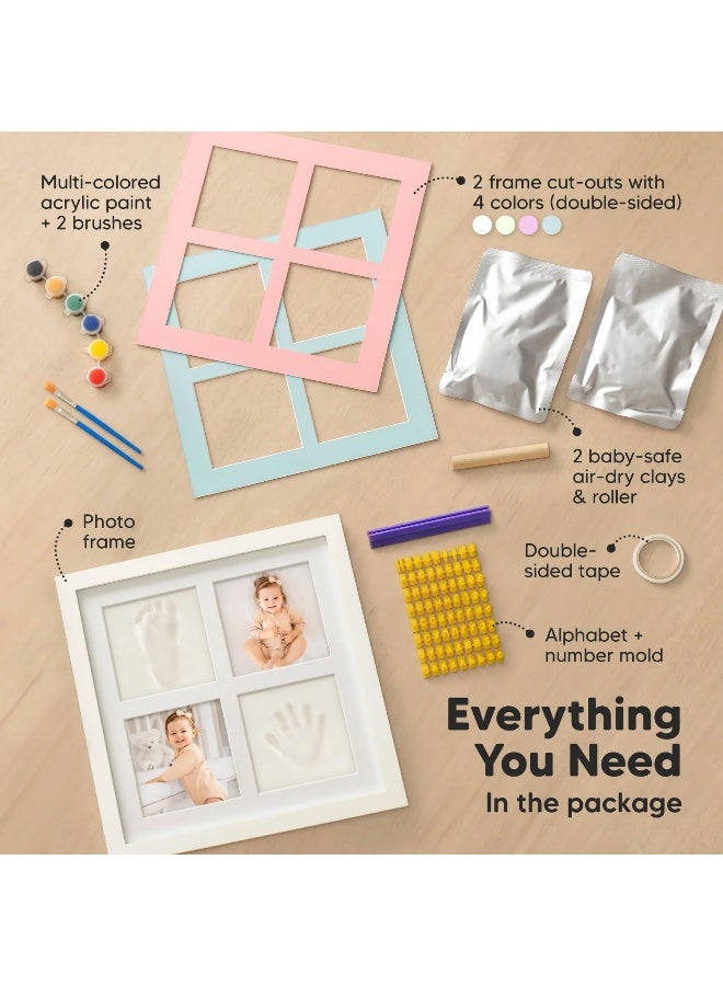 KeaBabies Ever Baby Hand & Footprint Frame, Baby Keepsake Gift, Cloud Gray - Image 2