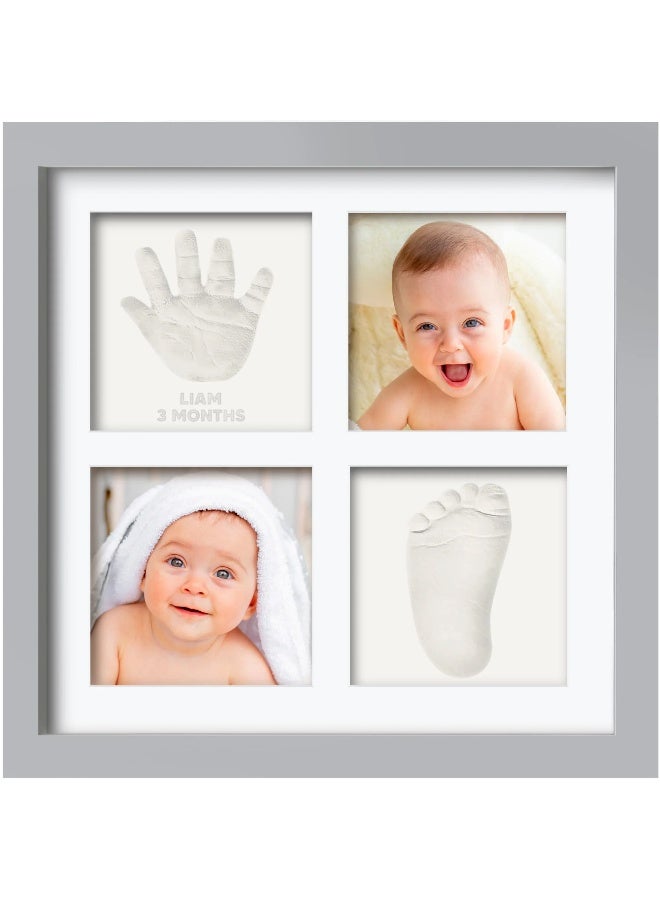 KeaBabies Ever Baby Hand & Footprint Frame, Baby Keepsake Gift, Cloud Gray - Image 1