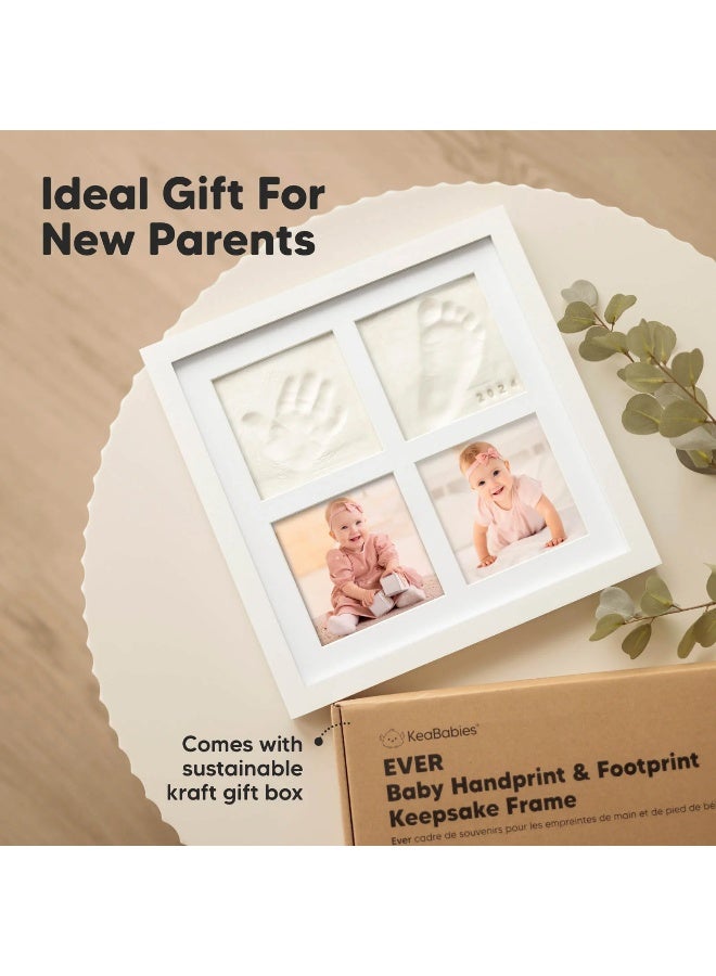 KeaBabies Ever Baby Hand & Footprint Frame, Baby Keepsake Gift, Cloud Gray - Image 4
