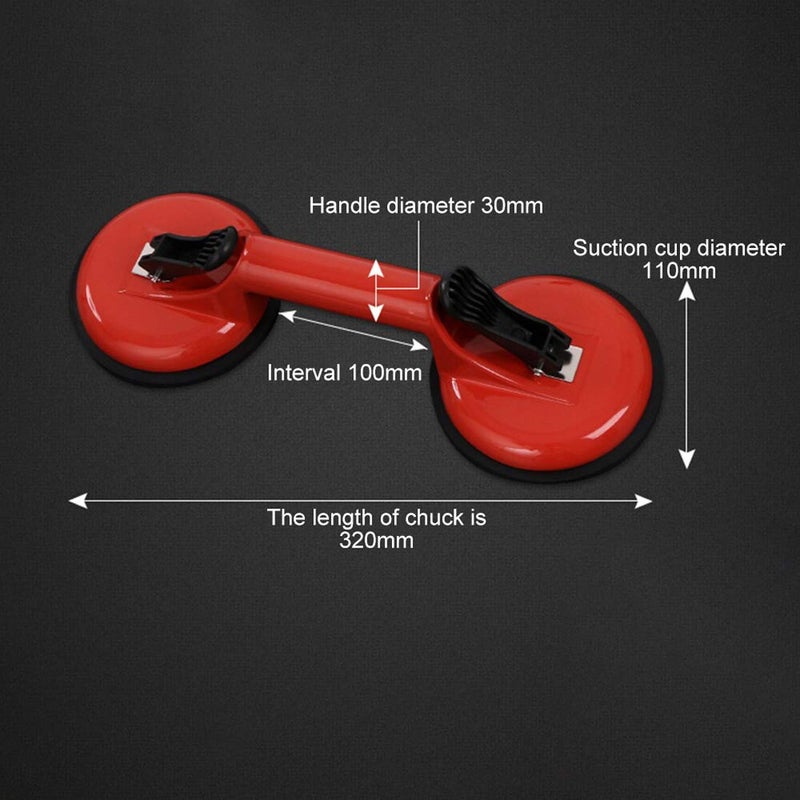 Up To Date Products & Tools Up to Date Products Vacuum Suction Cup Lifter Glass Tiles Mirror Granite Lifting Dent Remover Gripper Double Claw (2 Pack) Tile Suction Cup Lifter, Removing and Installing Car Windshield Moving Glass  - Image 4
