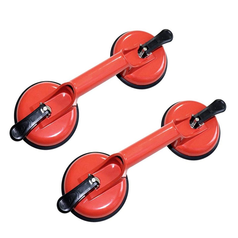 Up To Date Products & Tools Up to Date Products Vacuum Suction Cup Lifter Glass Tiles Mirror Granite Lifting Dent Remover Gripper Double Claw (2 Pack) Tile Suction Cup Lifter, Removing and Installing Car Windshield Moving Glass  - Image 1