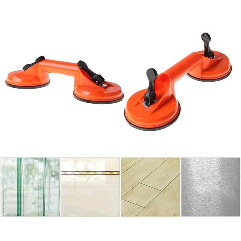 Up To Date Products & Tools Up to Date Products Vacuum Suction Cup Lifter Glass Tiles Mirror Granite Lifting Dent Remover Gripper Double Claw (2 Pack) Tile Suction Cup Lifter, Removing and Installing Car Windshield Moving Glass  - Image 3