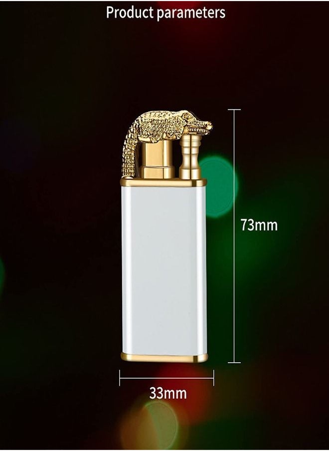 S-Color - Refillable Magic Windproof Dual Arc Double Flame Lighter Gold Crocodile（Without Gas） - Image 1