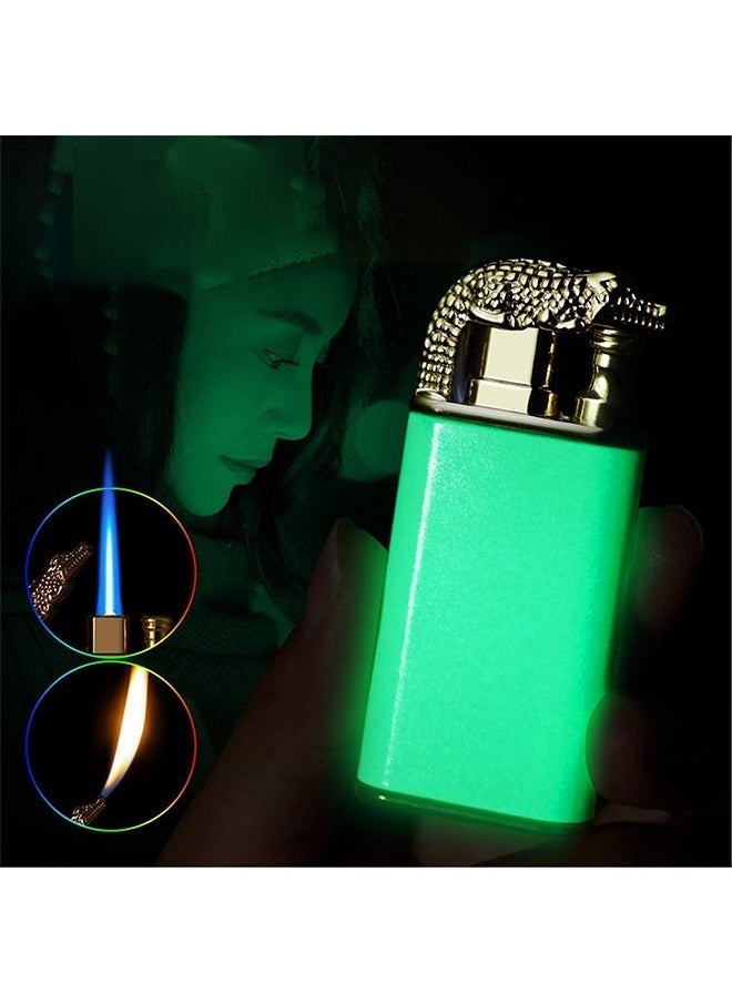 S-Color - Refillable Magic Windproof Dual Arc Double Flame Lighter Gold Crocodile（Without Gas） - Image 1