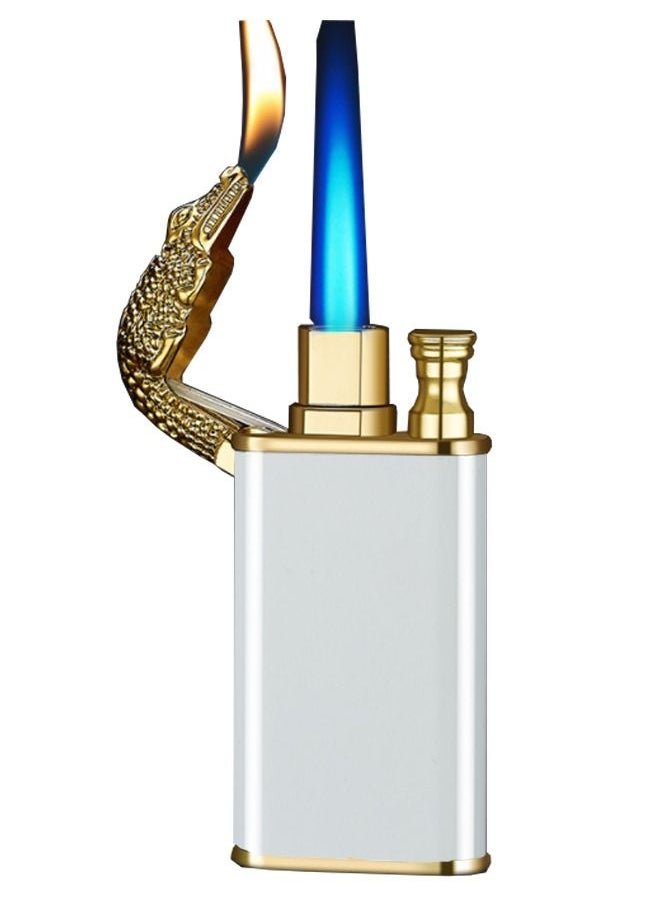 S-Color - Refillable Magic Windproof Dual Arc Double Flame Lighter Gold Crocodile（Without Gas） - Image 1