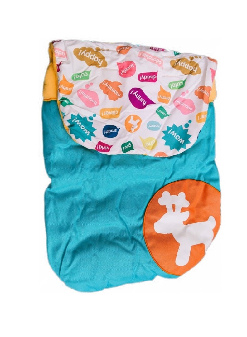 Hababy-012 Baby Sleeping Bag for Newborns – Soft, Padded & Breathable Travel Nest for Stroller, Outdoor & Travel Use (Green/Orange) - Image 1
