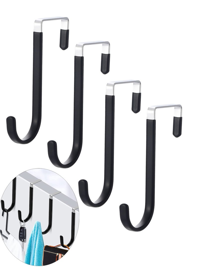 4 Pack Over The Door Hooks, Heavy Duty Organizer Hanging Hooks for Hanging Clothes, Towels, Hats, Coats, Bags - Image 1