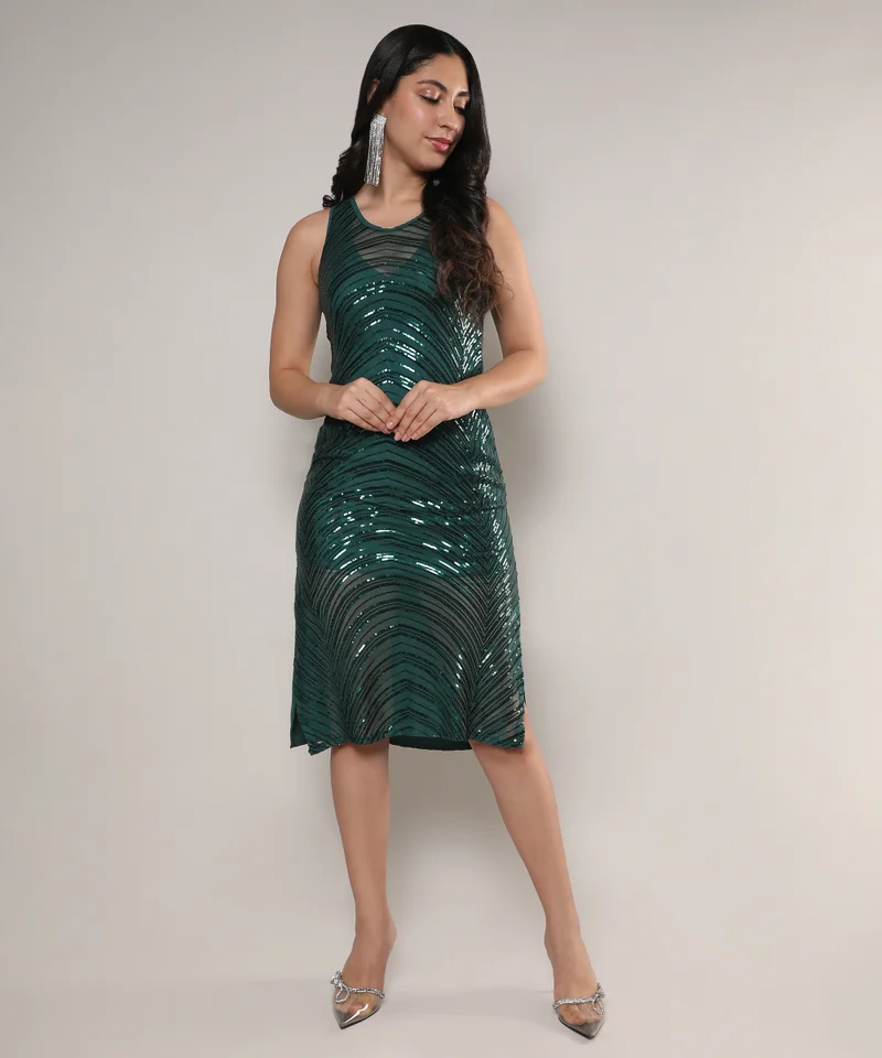 كامبوس سوترا فستان مزين بالترتر