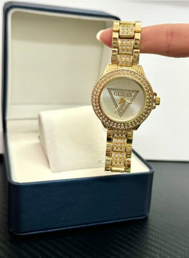 Guest Women's Stainless Steel Two-Tone Crystal Accented Watch - Image 4