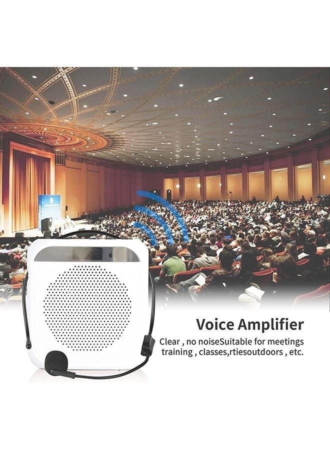 ET-LIFE Mini Voice Amplifier with Wired Microphone Headset, Loudspeaker for Teachers, Tour Guides/Coaches Metting/Yoga/Fitness, S17_2 White - Image 4