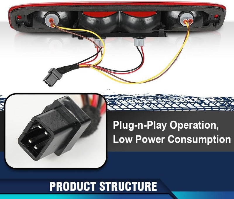 PIT66 High Mount 3rd Brake Light Compatible with 1999-2006 Chevy Silverado GMC Sierra 1500 2500 3500 & HD/Fit 2007 Silverado Sierra 1500 2500 3500 & HD Classic Models - Image 5