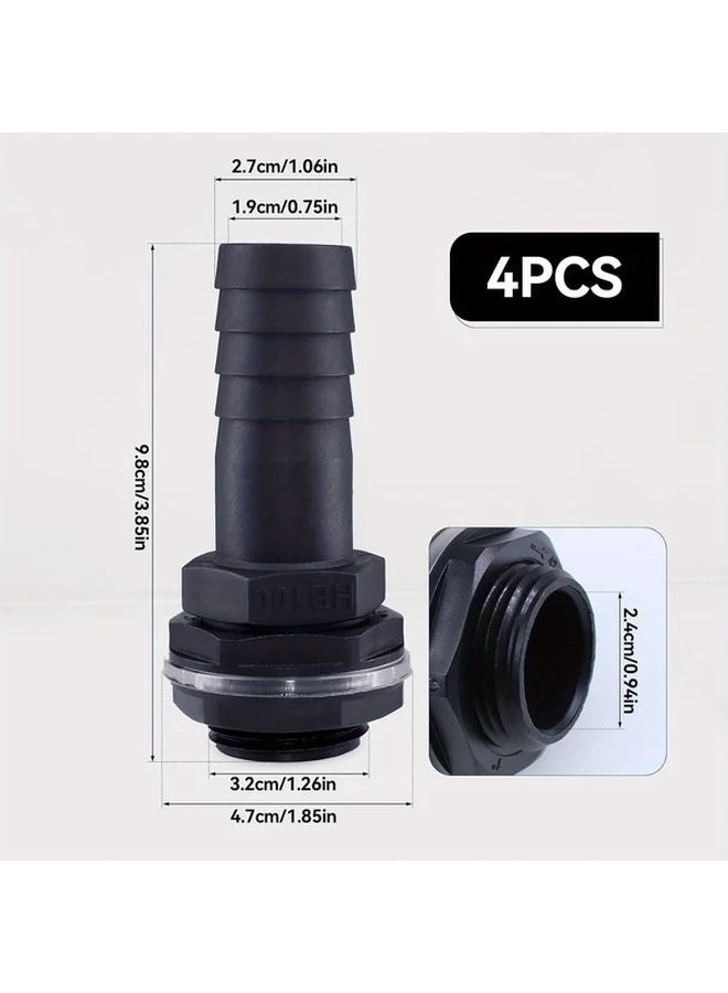 4 Plastic Bucket Base Pagoda Connectors 1 Inch External Thread Rain Barrel Fitting - Image 3