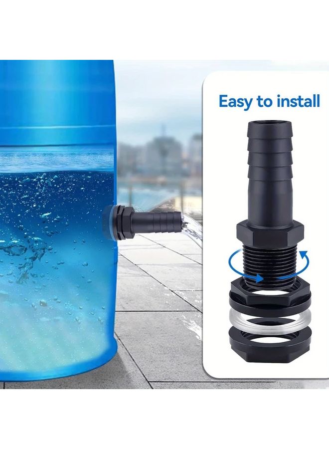 4 Plastic Bucket Base Pagoda Connectors 1 Inch External Thread Rain Barrel Fitting - Image 4