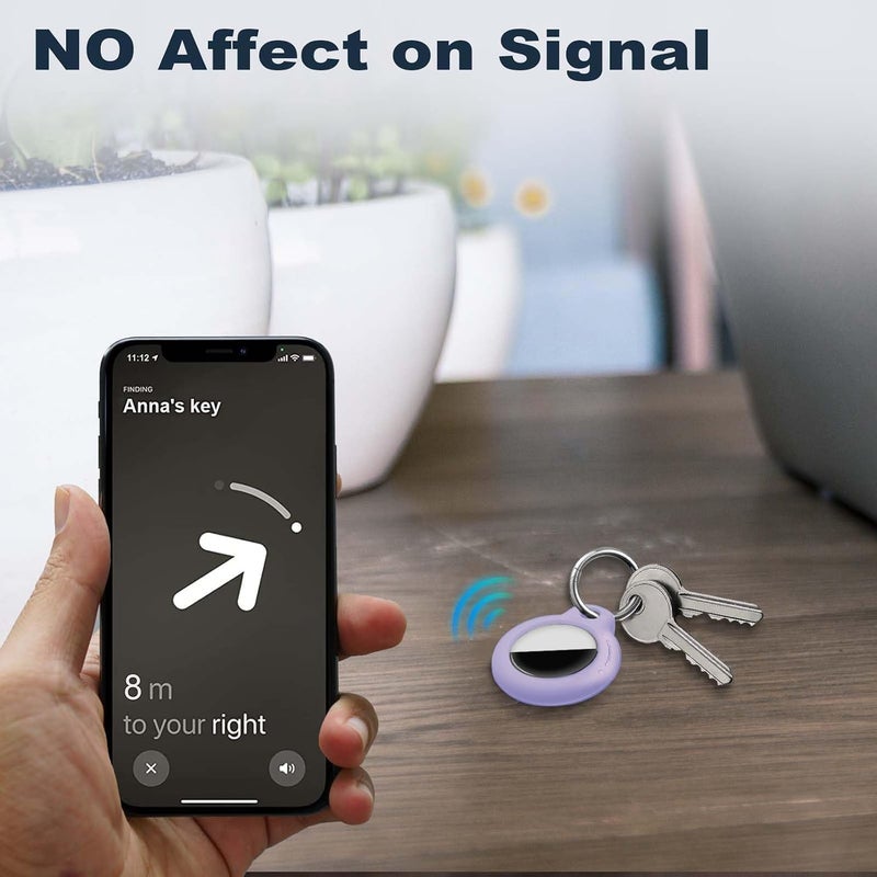 1 حزمة مقاومة للماء لـ Apple لـ AirTag الجيل الثاني والجيل الأول حامل، حافظة Air Tag مع سلسلة مفاتيح، قشرة PC صلبة مع مشبك دوار، لحالة Airtag مناسبة للتتبع، الحقائب، الأمتعة، المفاتيح (أرجواني) - Image 4