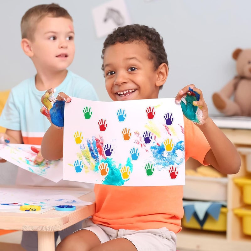 Whaline 720Pcs Colorful Handprint Stickers Back to School Rainbow Colors Self-Adhesive Label Decals for Greeting Invitation Cards Envelope Gift Wrapping Supplies, 6 Colors - Image 5