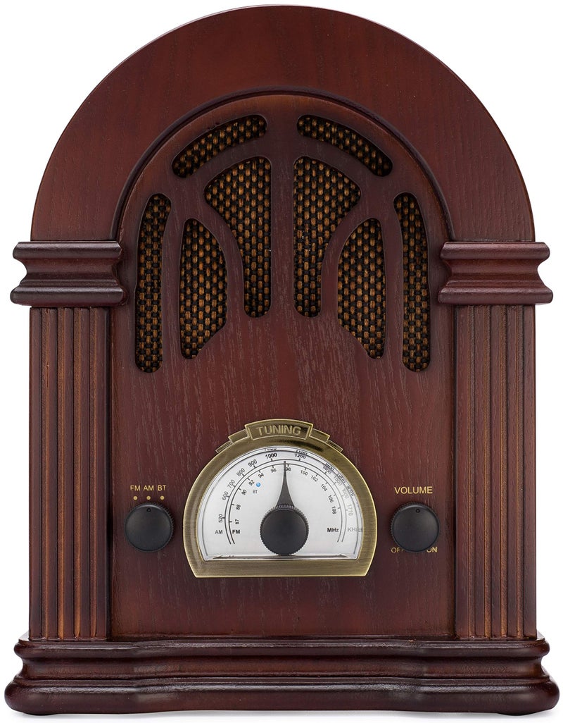 ClearClick Retro AM/FM Radio with Bluetooth - Classic Wooden Vintage Retro Style Speaker - Image 2