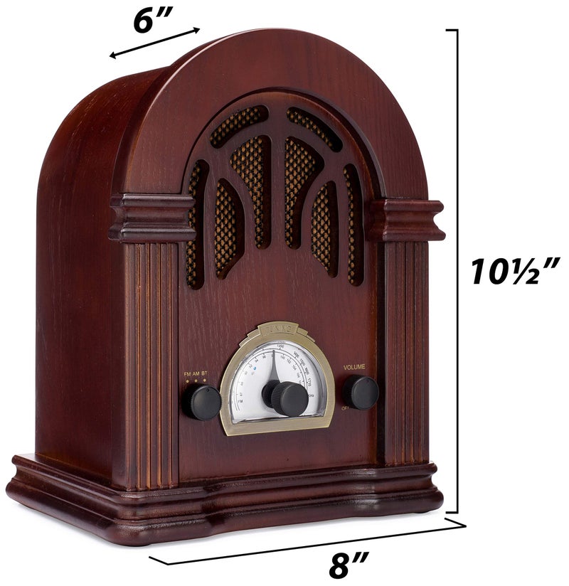 ClearClick Retro AM/FM Radio with Bluetooth - Classic Wooden Vintage Retro Style Speaker - Image 4