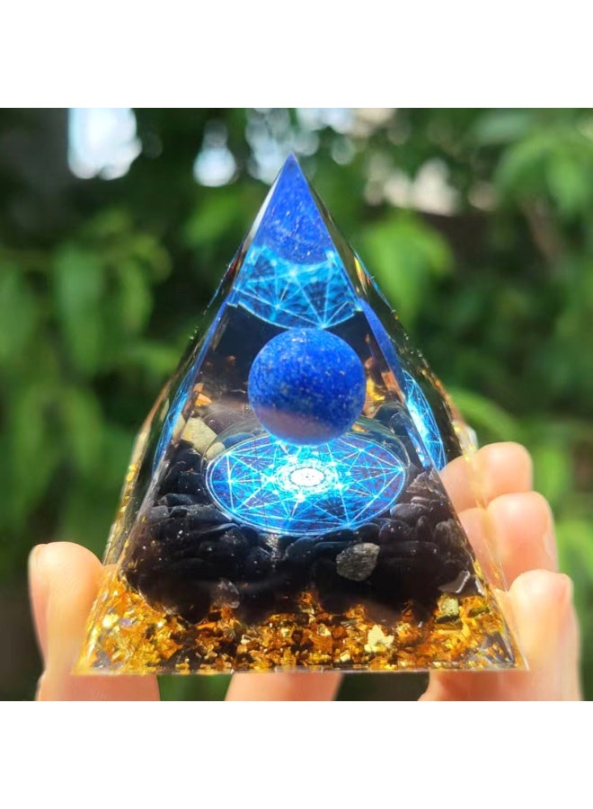 New Crystal Ball Pyramid with Resin and Stone Epoxy Home Decor Tabletop Ornaments