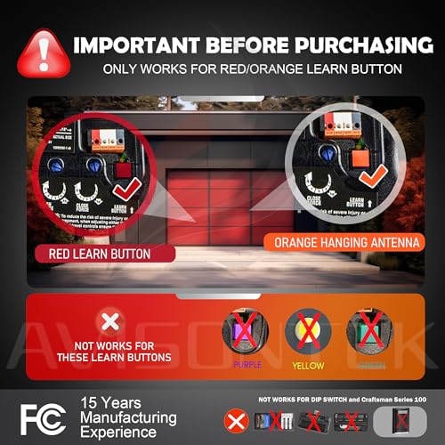 Avisontek 2 for LiftMaster 971LM Security+ 1-Button Garage Door Opener Remote【3 Year Warranty】 - Image 2