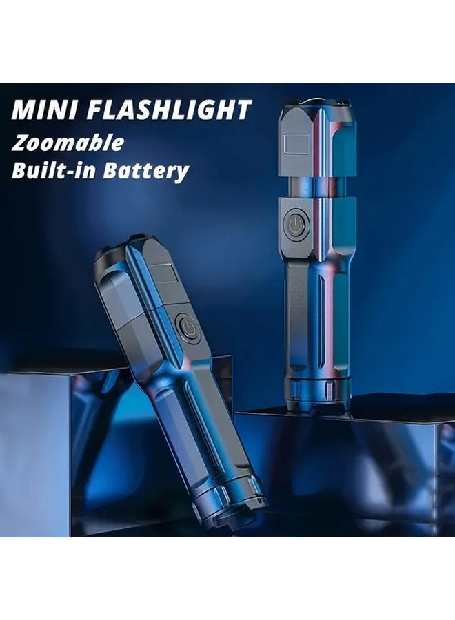 1pc Portable USB Rechargeable Zoomable LED Flashlight for Camping Hiking Outdoor Emergency - Image 3