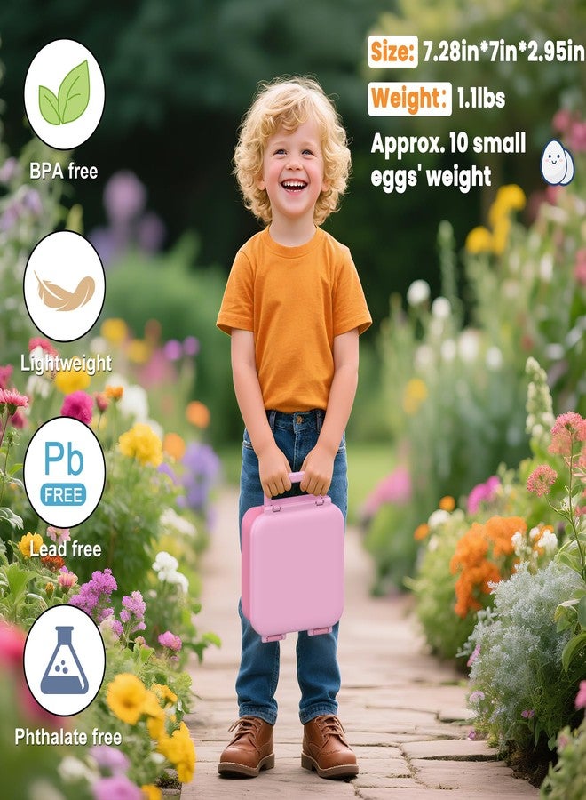 JOOPETALK Bento Lunch Box for Kids with 9oz Thermo, Leak-proof Lunch Containers with 3 Compartments,Kids-friendly Size,Durable/Dishwasher Safe Lunch Box for School Outdoors-Pink - Image 2