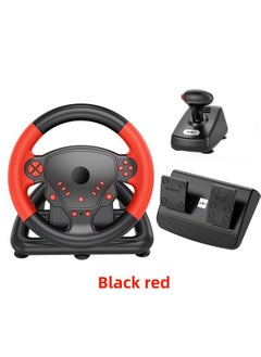 Game Steering Wheel Racing Simulation Steering Wheel With Pedal Vibration For PS3/PS4 Computer/Android System-Product Color:4-in-1 Gaming Steering Wheel Black + Red
