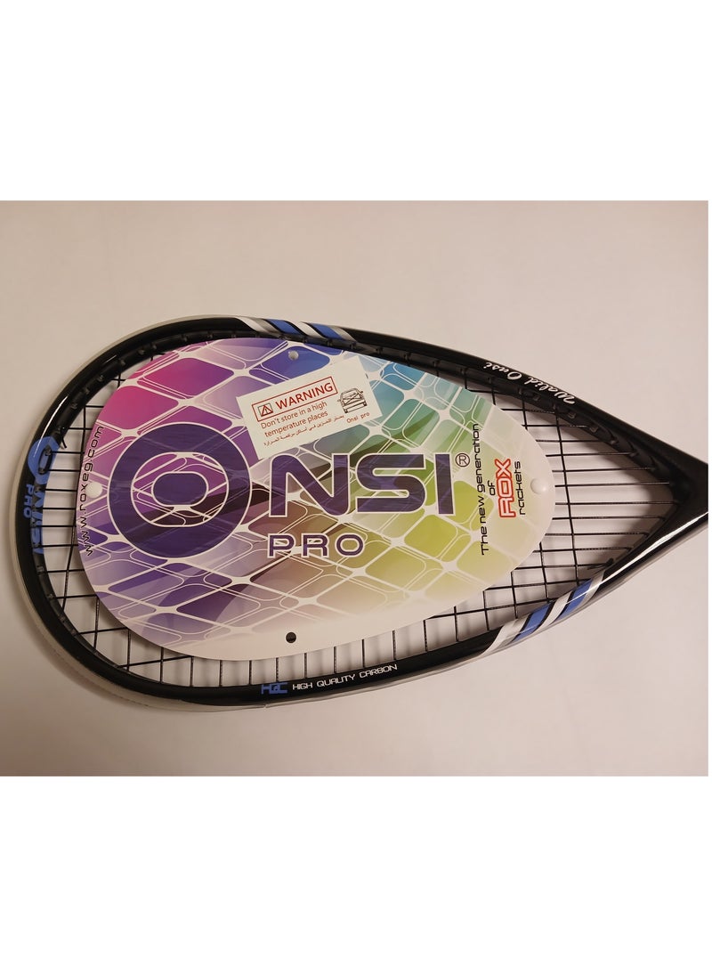 Onsi Pro Squash Racket, Lightweight Graphite Frame 125g BLACK100  - Image 4