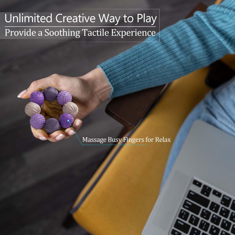 luckdoor Silicone Magnetic Balls Fidget Toys for Adults & Teens,8PCS Stress Relief Sensory Toys for Autism ADHD Anxiety,Fun Textures Gadgets,Office Desk Toy,Stocking Stuffers for Men Women Teen Gifts - Image 4
