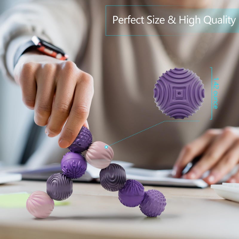 luckdoor Silicone Magnetic Balls Fidget Toys for Adults & Teens,8PCS Stress Relief Sensory Toys for Autism ADHD Anxiety,Fun Textures Gadgets,Office Desk Toy,Stocking Stuffers for Men Women Teen Gifts - Image 5