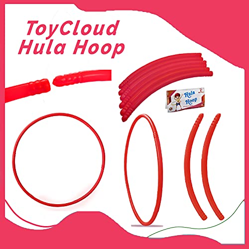 Toy Cloud Hula Hoop for Kids & Adults – Adjustable Size (17-27 Inch), Interlocking Segments, Exercise Fitness Ring – Red Hula Hoop for Weight Loss - Image 3
