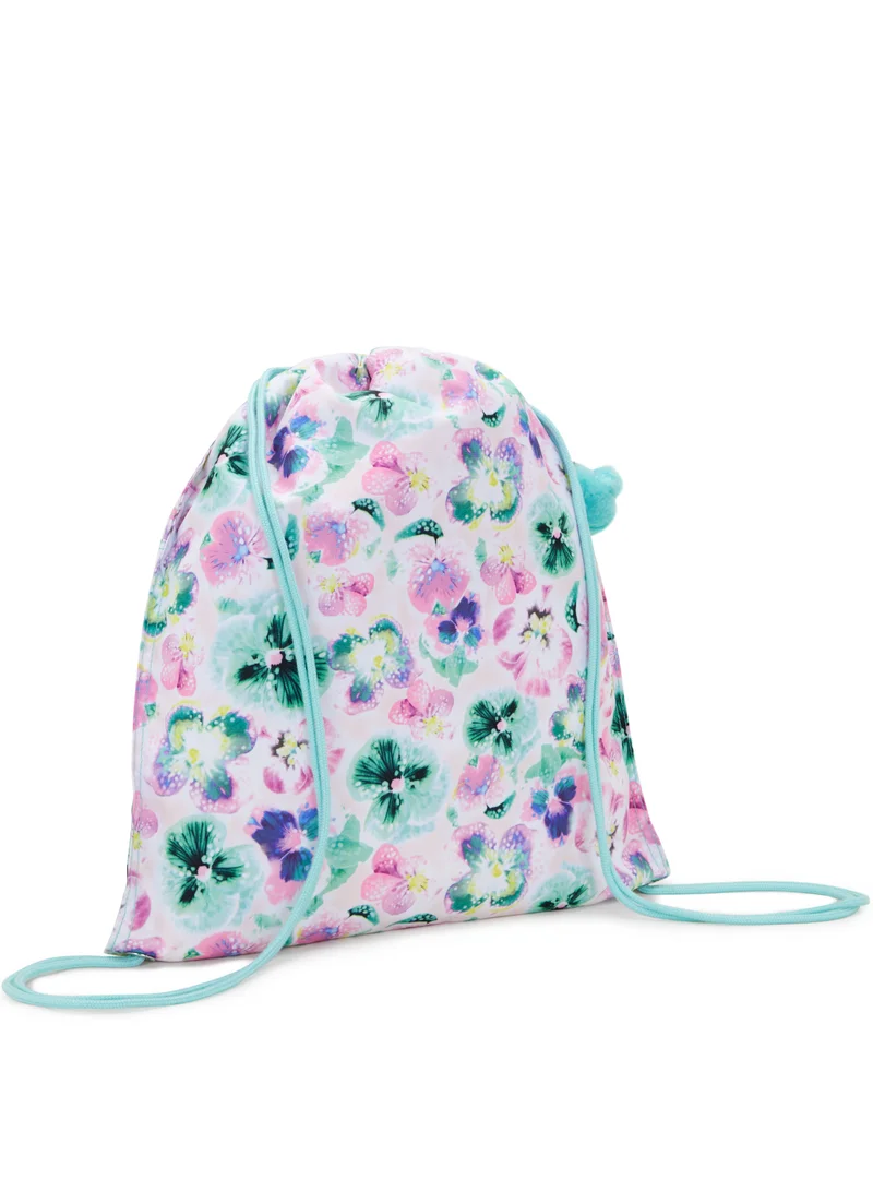 كيبلينغ Supertaboo Medium backpack (with drawstring)Aqua Blossom -I56377EC