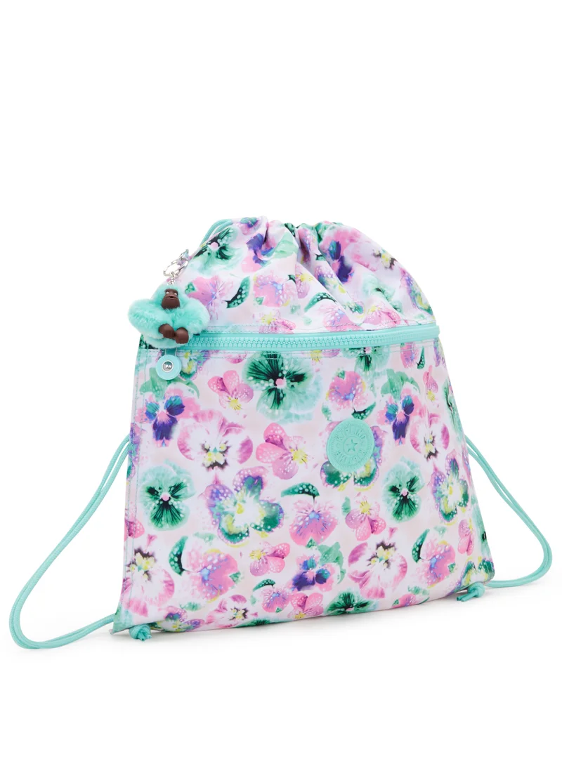 كيبلينغ Supertaboo Medium backpack (with drawstring)Aqua Blossom -I56377EC