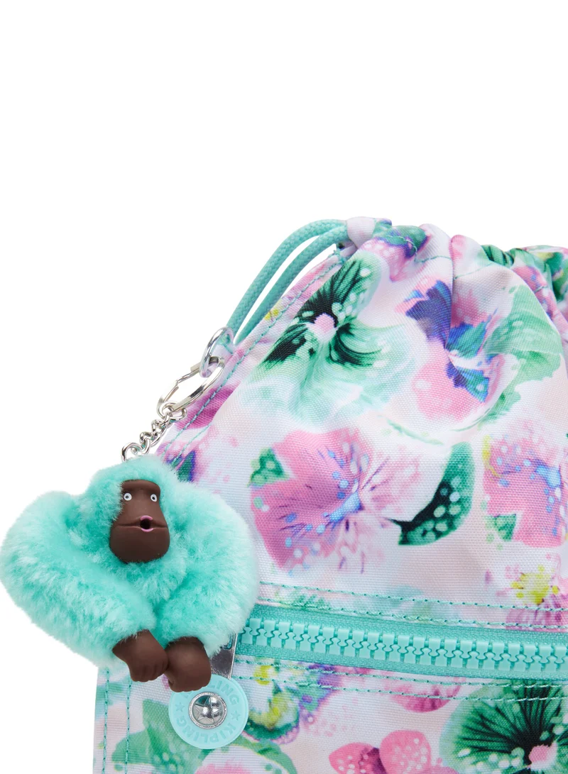 كيبلينغ Supertaboo Medium backpack (with drawstring)Aqua Blossom -I56377EC
