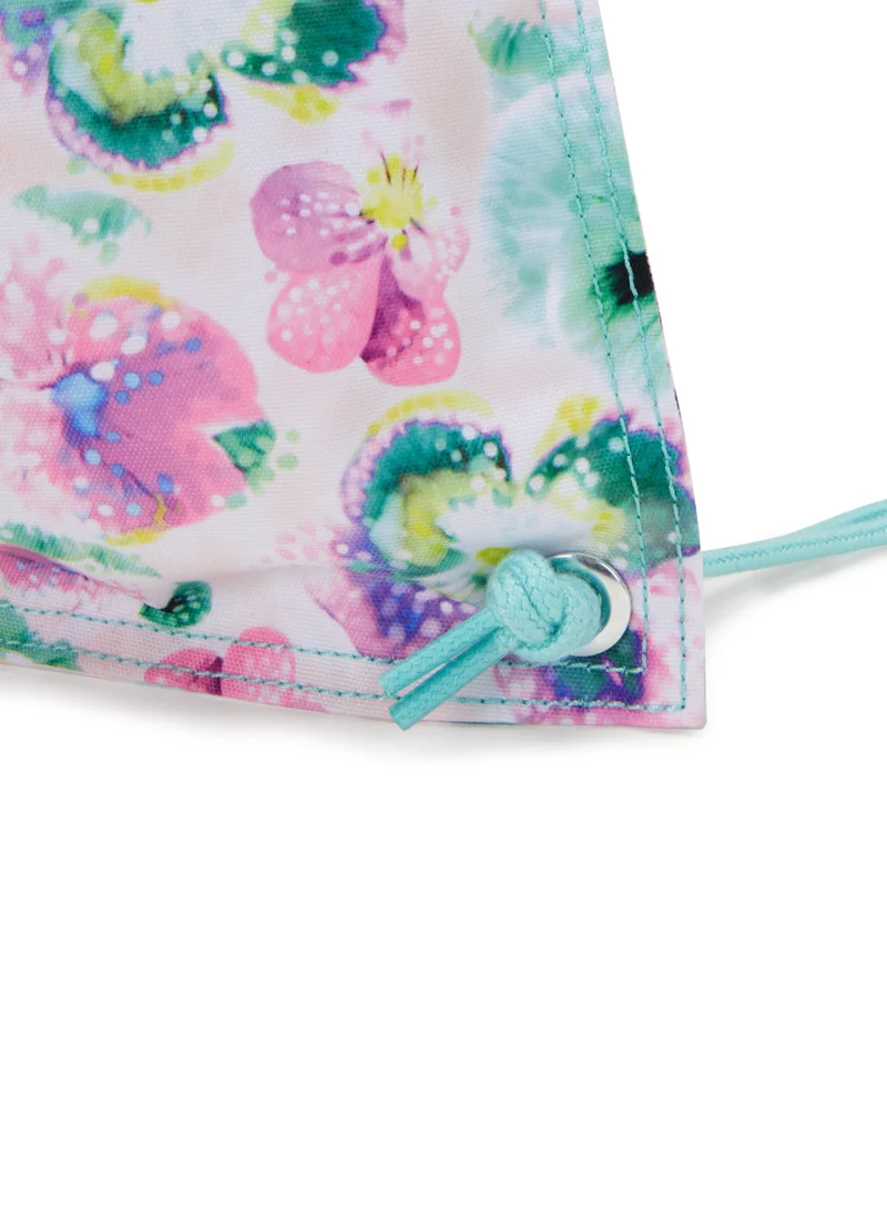 كيبلينغ Supertaboo Medium backpack (with drawstring)Aqua Blossom -I56377EC