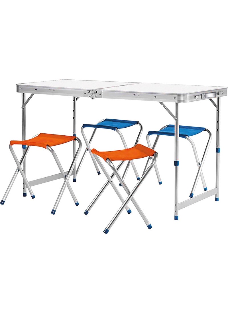 Folding Aluminum Camping Table 4-Piece Stool Set - pzsku/Z6B17696CE7C660AC3C0DZ/45/_/1729228686/8291cd0c-0cb0-4215-923e-9dfa470354ea